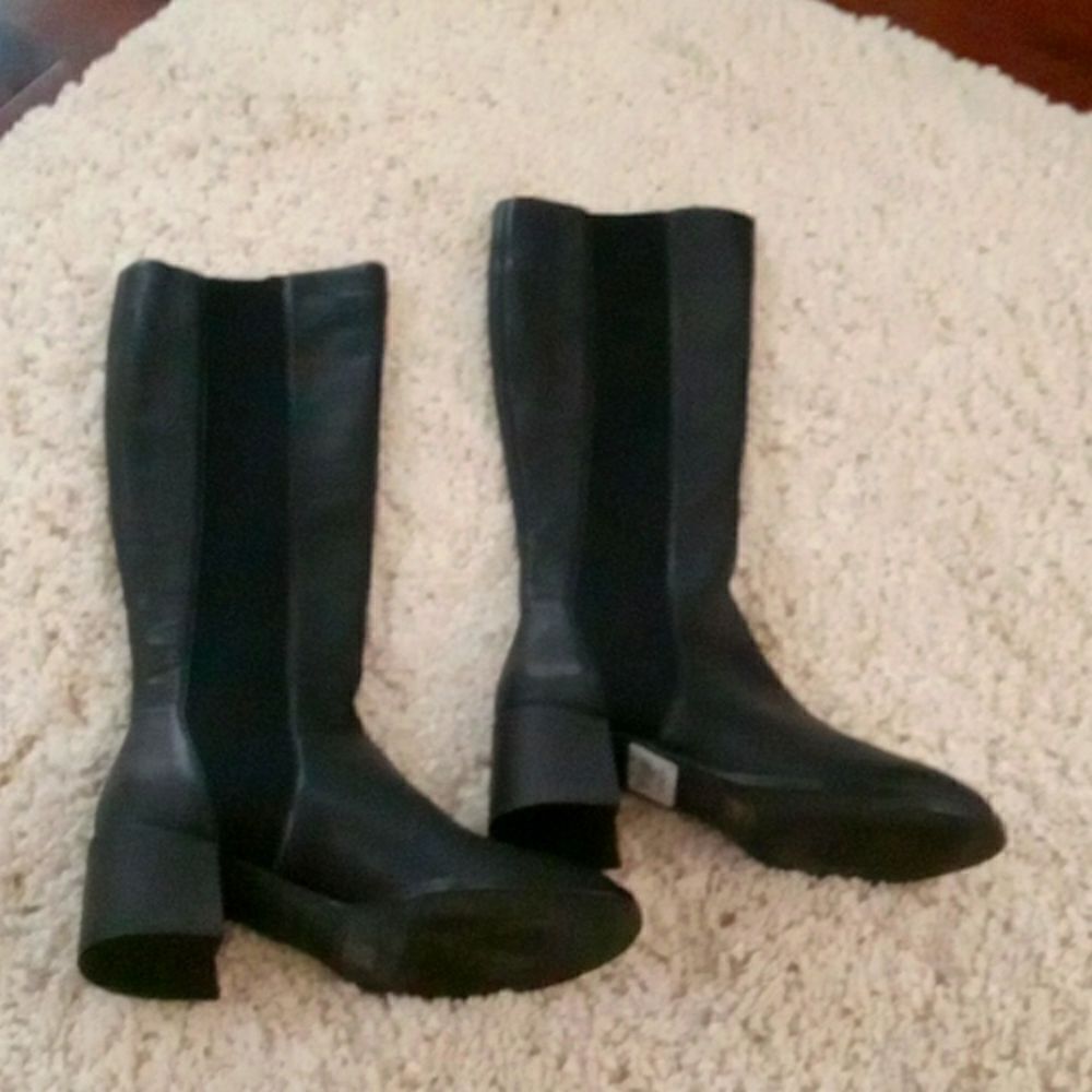 Eileen Fisher Vero Cudio Destry leather & recycled stretch knit boot size 5 NWT - Picture 4 of 7